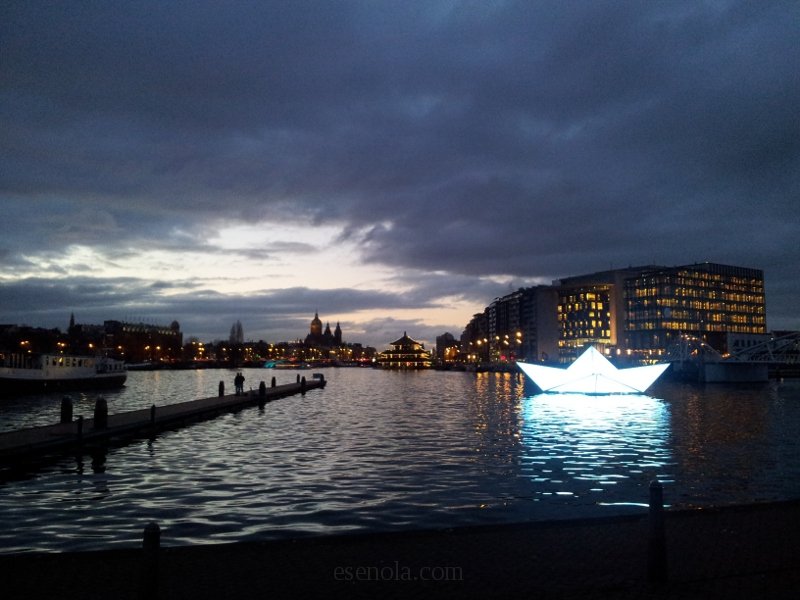 Amsterdam Işık Şenliği (Light Festival) 2014 - View from Nero.